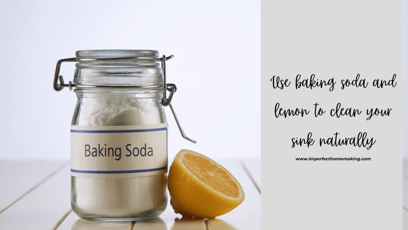 baking-soda-and-vinegar-to-clean-stainless-steel-sink-in-kitchen